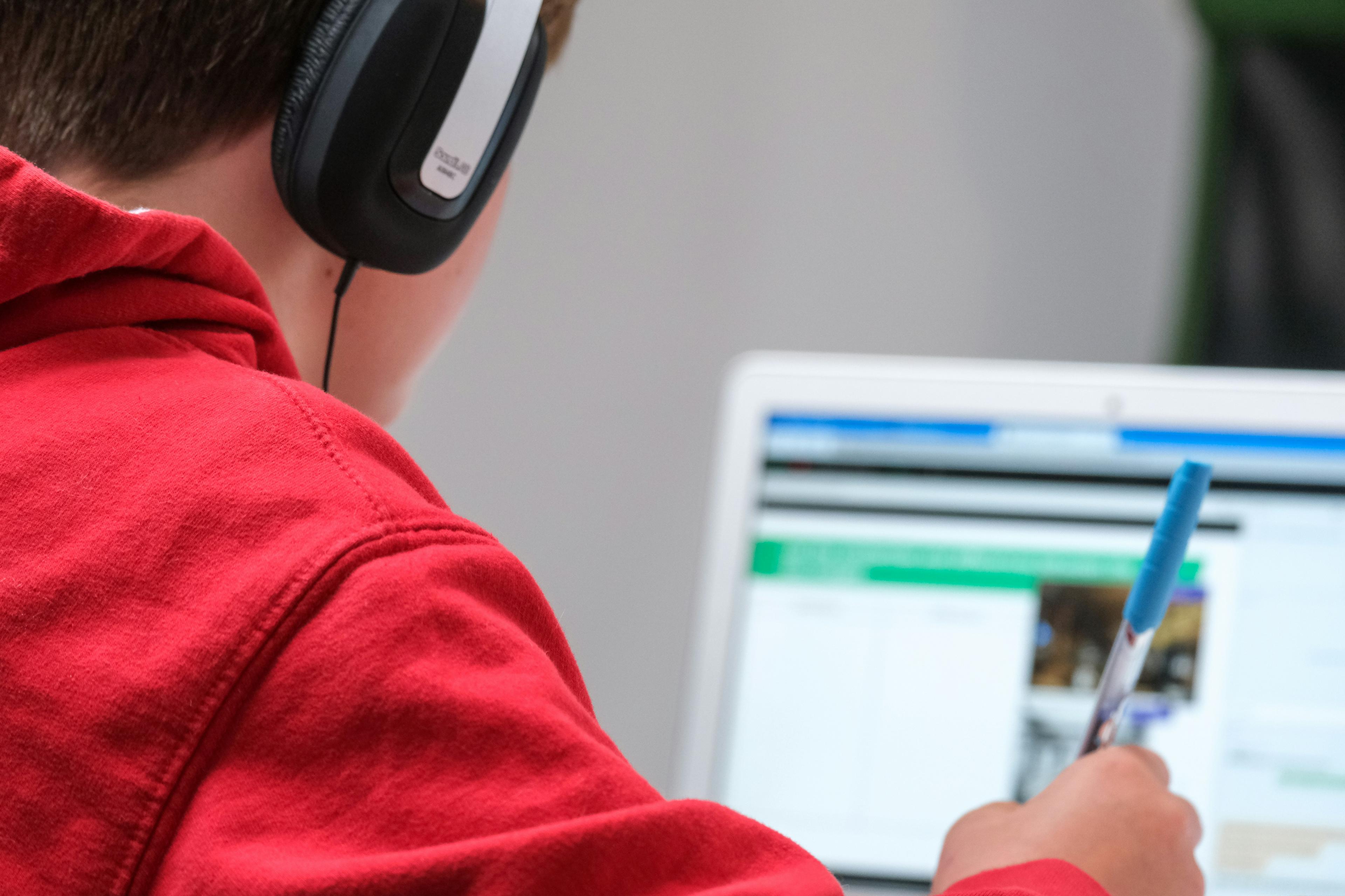 Young Online male student